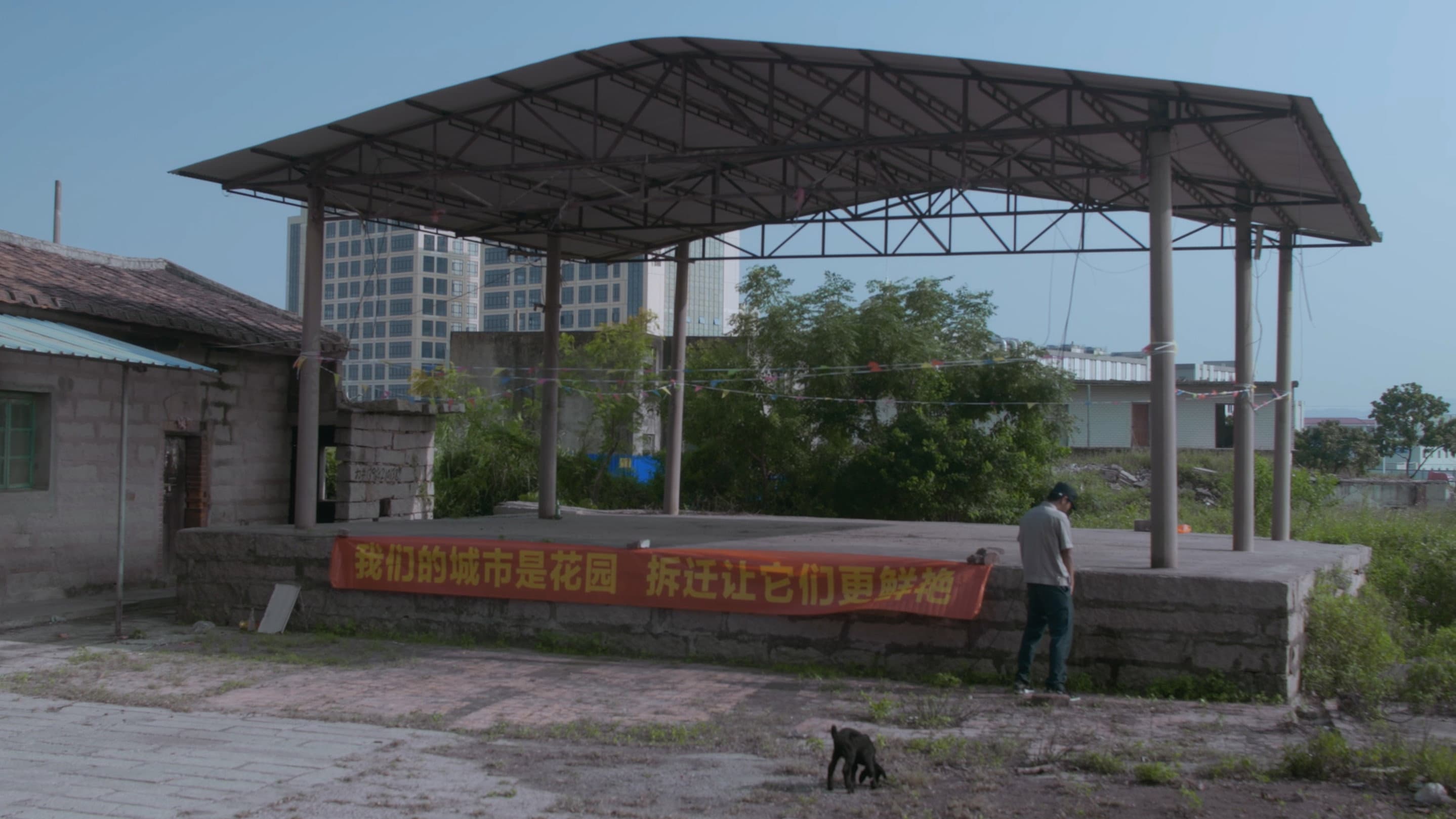 在花園