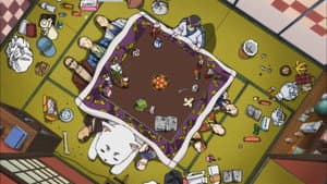 Cuando entres al kotatsu cuídate para que no se te quemen las bolas